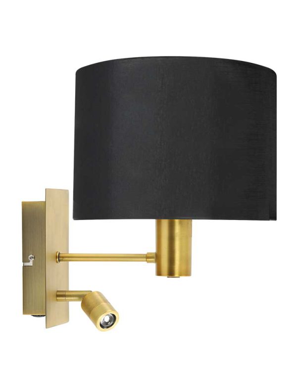 Light & Living Montana wandlamp – E27 (grote fitting) – brons en zwart