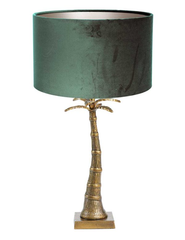 Light & Living Palmtree tafellamp – E27 (grote fitting) – brons en groen