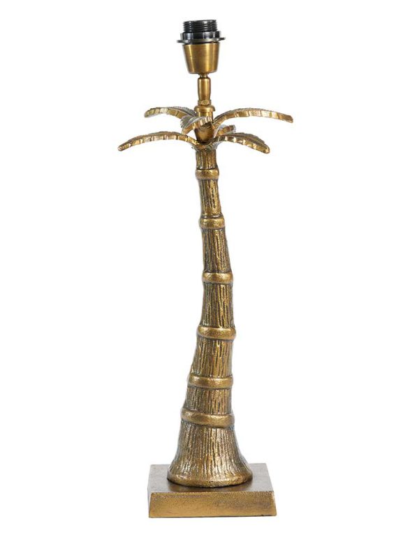 Light & Living Palmtree tafellamp – E27 (grote fitting) – brons en taupe - Afbeelding 2