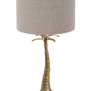 Light & Living Palmtree tafellamp – E27 (grote fitting) – brons en taupe