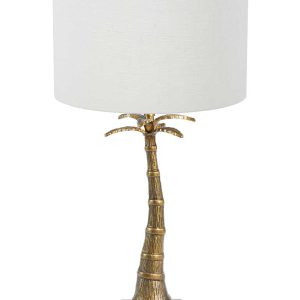 Light & Living Palmtree tafellamp – E27 (grote fitting) – brons en wit