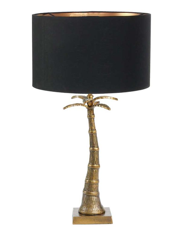 Light & Living Palmtree tafellamp – E27 (grote fitting) – brons en zwart
