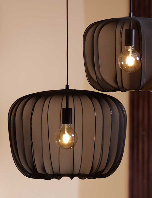 Light & Living Plumeria hanglamp – ø 40 cm – E27 (grote fitting) – zwart - Image 3