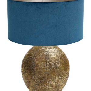 Light & Living Skeld tafellamp – E27 (grote fitting) – blauw en brons