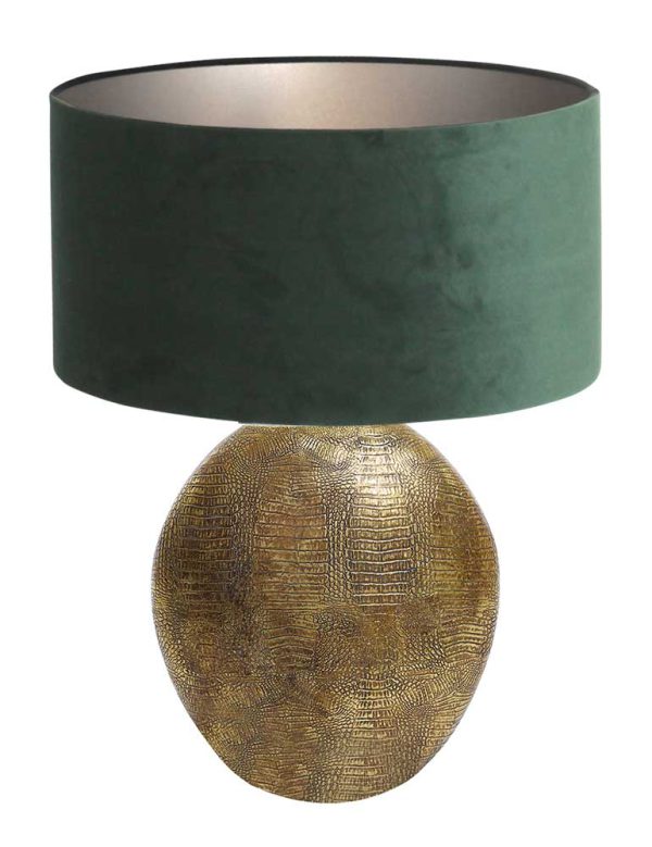 Light & Living Skeld tafellamp – E27 (grote fitting) – brons en groen