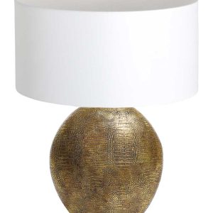 Light & Living Skeld tafellamp – E27 (grote fitting) – brons en wit