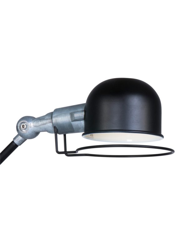 Mexlite Davin vloerlamp – ø 25 cm – Draai- en/of kantelbaar en In hoogte verstelbaar – E14 (kleine fitting) – aluminium en zwart - Afbeelding 3