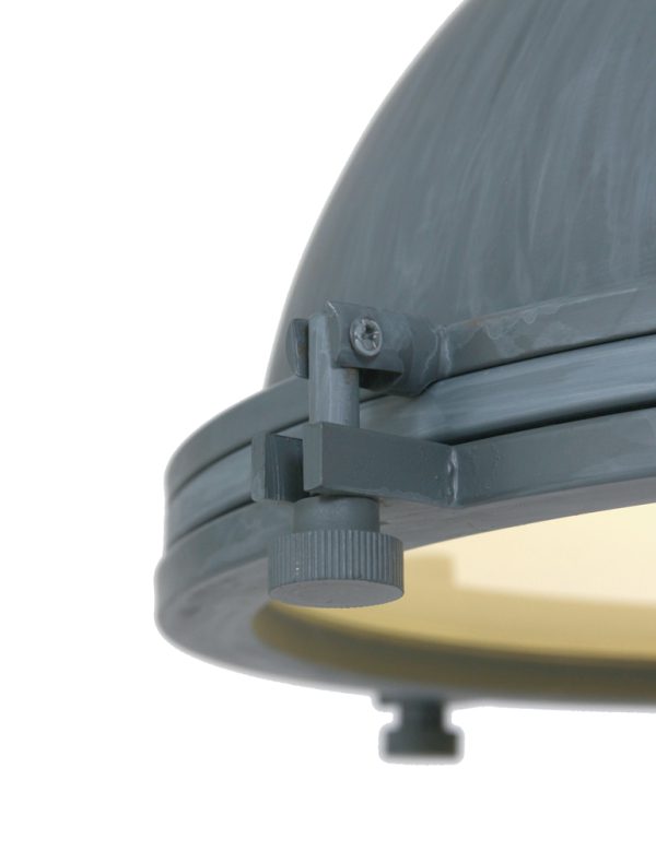 Mexlite Eliga hanglamp – ø 40 cm – In hoogte verstelbaar – E27 (grote fitting) – grijs en wit - Image 3