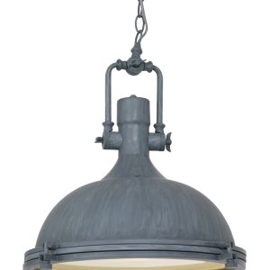 Mexlite Eliga hanglamp – ø 40 cm – In hoogte verstelbaar – E27 (grote fitting) – grijs en wit