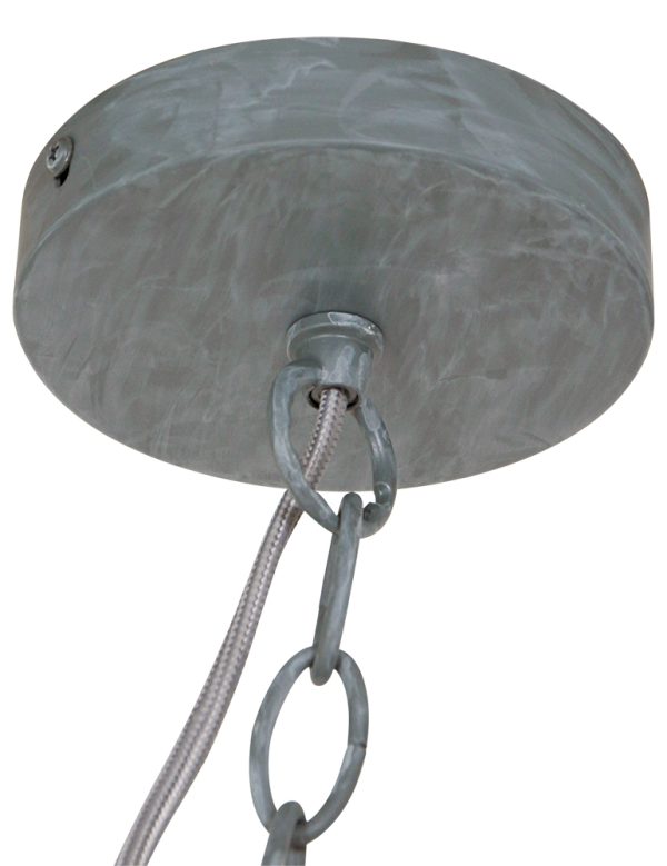 Mexlite Eliga hanglamp – ø 40 cm – In hoogte verstelbaar – E27 (grote fitting) – grijs en wit - Image 6