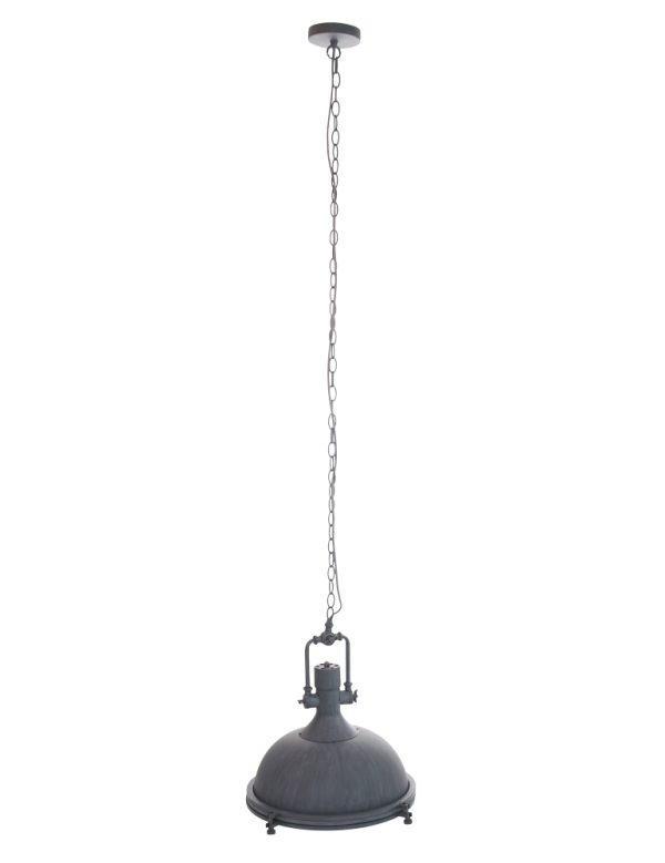 Mexlite Eliga hanglamp – ø 40 cm – In hoogte verstelbaar – E27 (grote fitting) – grijs en wit - Image 7
