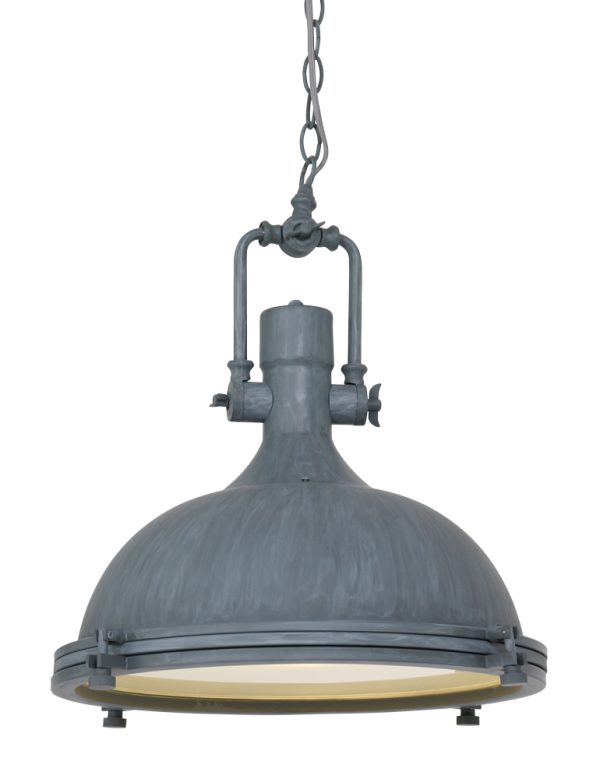 Mexlite Eliga hanglamp – ø 40 cm – In hoogte verstelbaar – E27 (grote fitting) – grijs en wit
