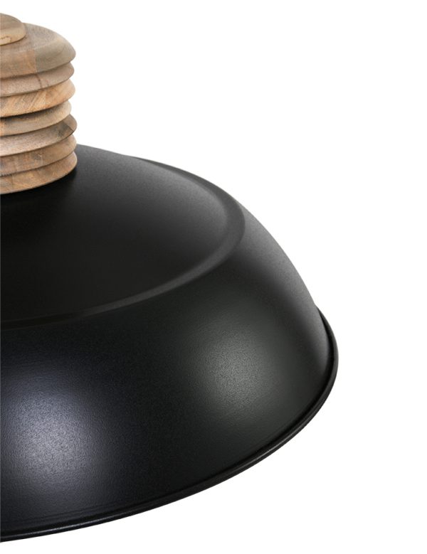 Mexlite Samso hanglamp – ø 50 cm – In hoogte verstelbaar – E27 (grote fitting) – hout en zwart - Image 3