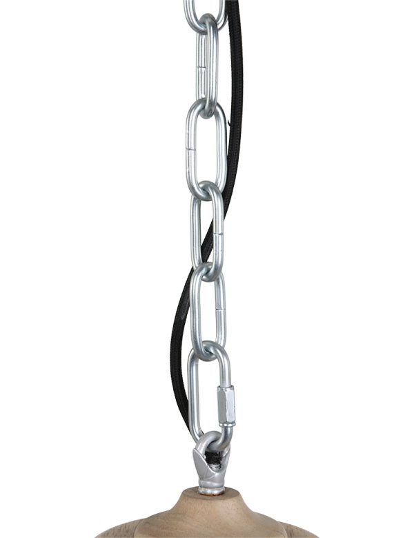 Mexlite Samso hanglamp – ø 50 cm – In hoogte verstelbaar – E27 (grote fitting) – hout en zwart - Image 4