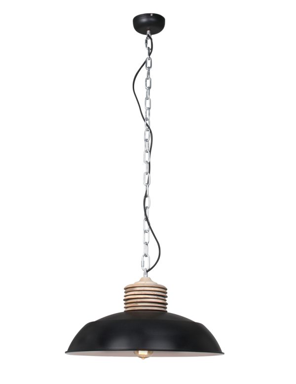 Mexlite Samso hanglamp – ø 50 cm – In hoogte verstelbaar – E27 (grote fitting) – hout en zwart - Image 5