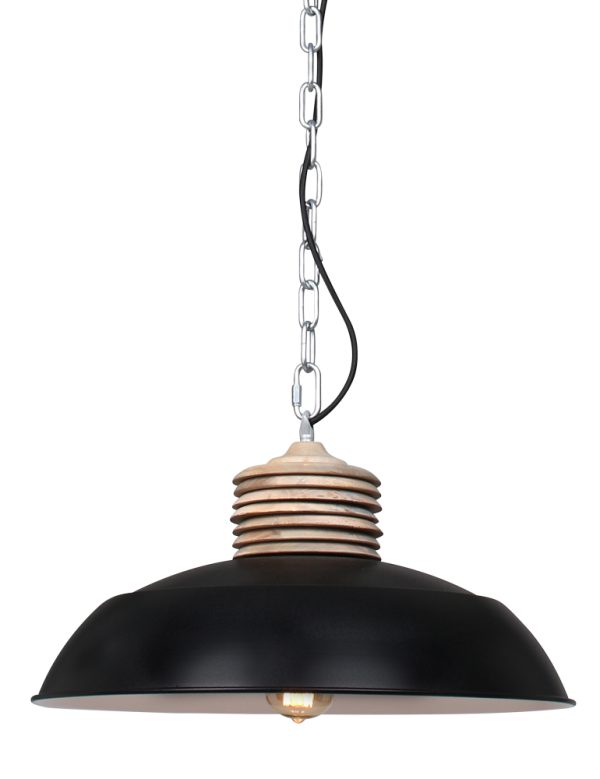 Mexlite Samso hanglamp – ø 50 cm – In hoogte verstelbaar – E27 (grote fitting) – hout en zwart
