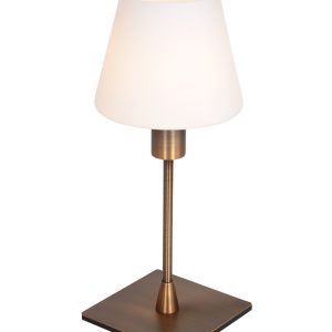 Steinhauer Ancilla tafellamp – E14 (kleine fitting) – brons en opaal