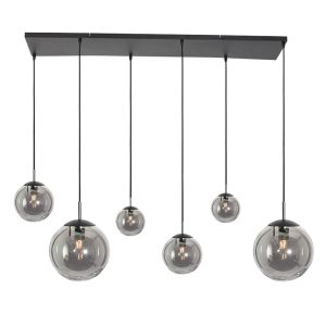 Steinhauer Bollique hanglamp – In hoogte verstelbaar – E27 (grote fitting) – smokeglas en zwart