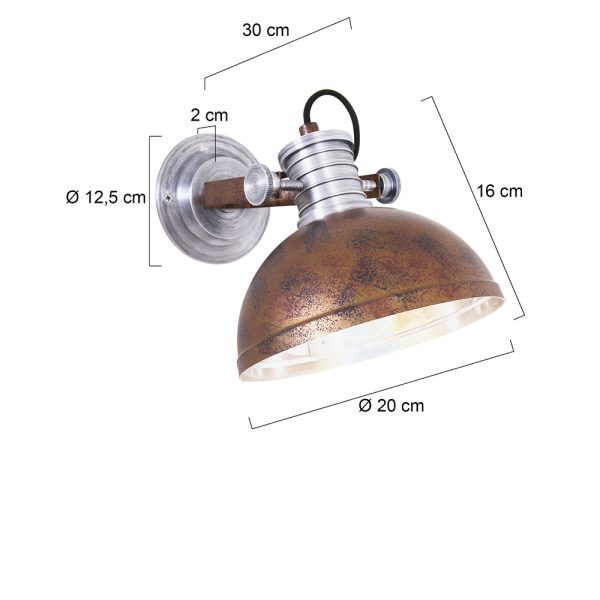 Steinhauer Brooklyn wandlamp – Draai- en/of kantelbaar – E27 (grote fitting) – bruin - Image 6