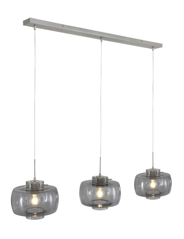 Steinhauer Glass light hanglamp – In hoogte verstelbaar – E27 (grote fitting) – zwart