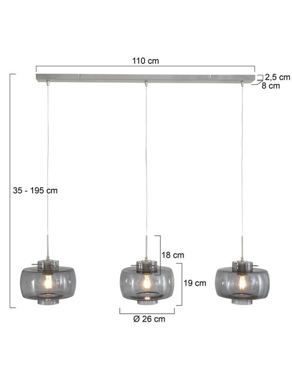 Steinhauer Glass light hanglamp – In hoogte verstelbaar – E27 (grote fitting) – zwart - Image 5
