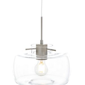 Steinhauer Glass light hanglamp – ø 26 cm – In hoogte verstelbaar – E27 (grote fitting) – grijs