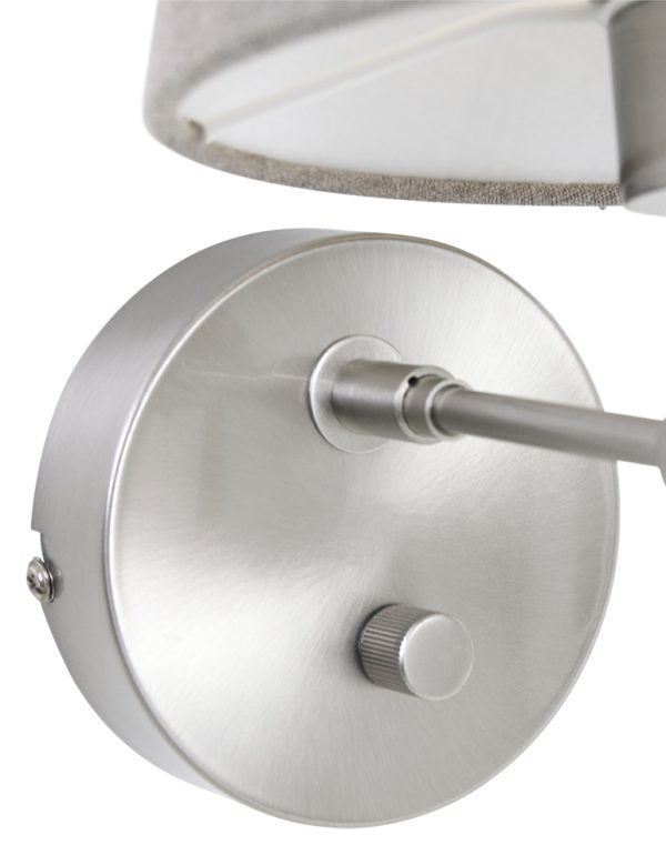 Steinhauer Gramineus wandlamp – ø 18 cm – Draai- en/of kantelbaar – E27 (grote fitting) – staal en transparant - Image 3