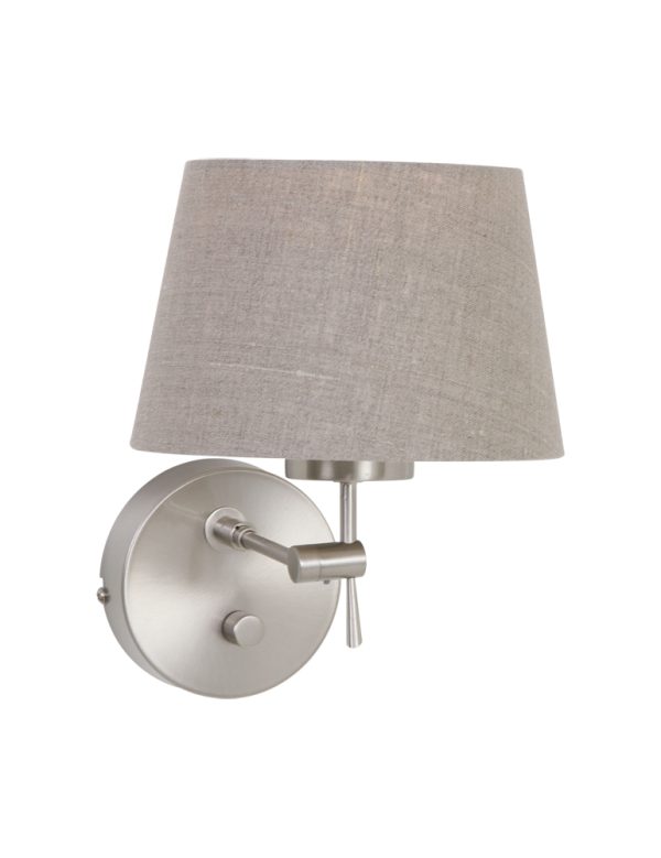 Steinhauer Gramineus wandlamp – ø 18 cm – Draai- en/of kantelbaar – E27 (grote fitting) – staal en transparant