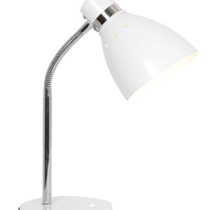 Steinhauer Spring tafellamp – ø 13 cm – Draai- en/of kantelbaar – E27 (grote fitting) – wit