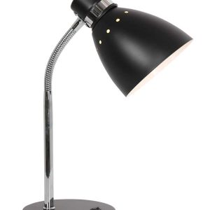 Steinhauer Spring tafellamp – ø 13 cm – Draai- en/of kantelbaar – E27 (grote fitting) – zwart