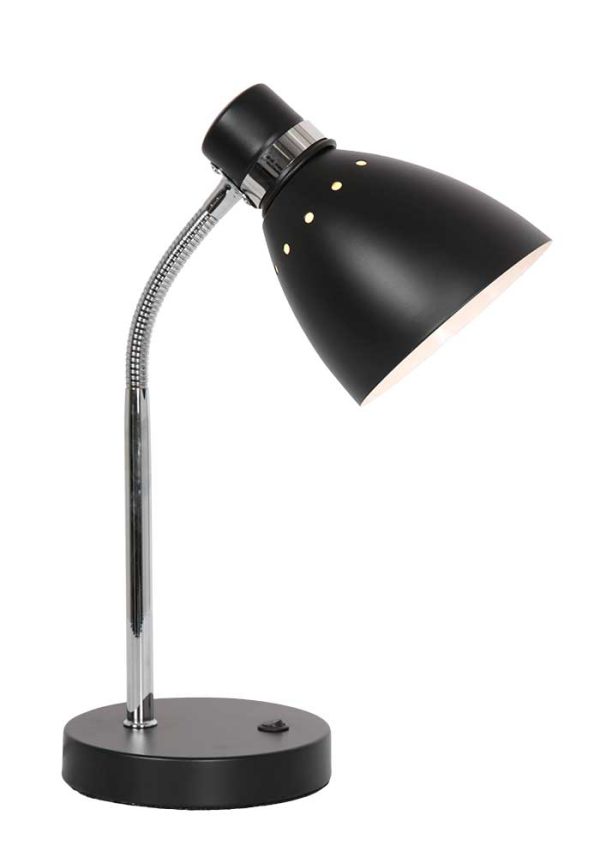 Steinhauer Spring tafellamp – ø 13 cm – Draai- en/of kantelbaar – E27 (grote fitting) – zwart