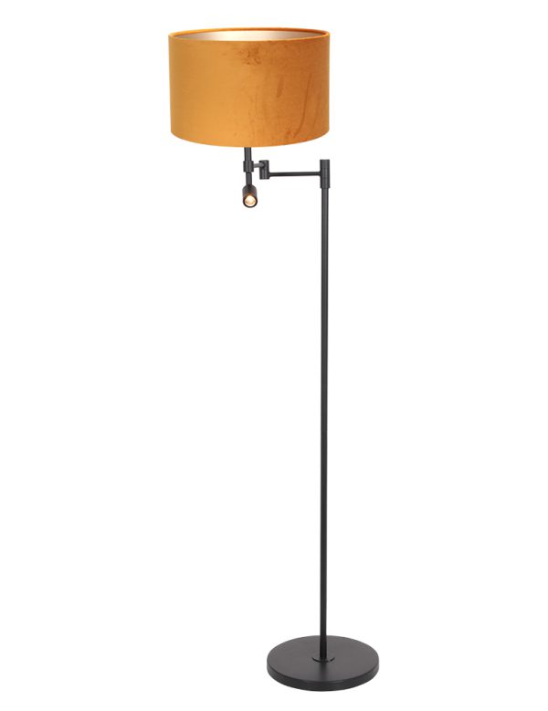 Steinhauer Stang vloerlamp – ø 30 cm – E27 (grote fitting) – goud en zwart