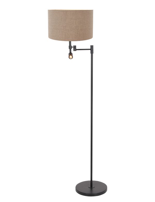 Steinhauer Stang vloerlamp – ø 30 cm – E27 (grote fitting) – grijs en zwart