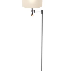 Steinhauer Stang vloerlamp – ø 30 cm – E27 (grote fitting) – wit en zwart