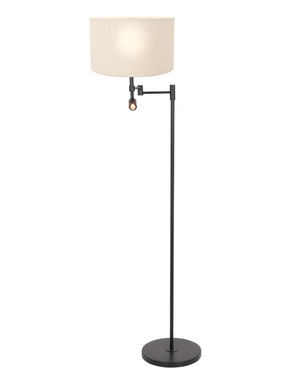 Steinhauer Stang vloerlamp – ø 30 cm – E27 (grote fitting) – wit en zwart