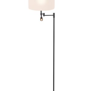 Steinhauer Stang vloerlamp – ø 30 cm – E27 (grote fitting) – wit en zwart