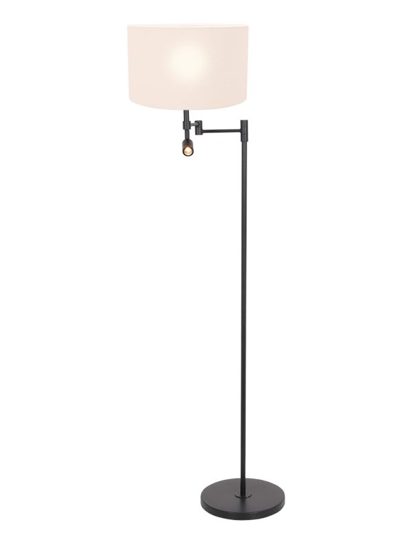 Steinhauer Stang vloerlamp – ø 30 cm – E27 (grote fitting) – wit en zwart