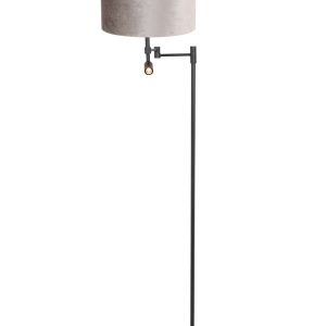 Steinhauer Stang vloerlamp – ø 30 cm – E27 (grote fitting) – zilver en zwart