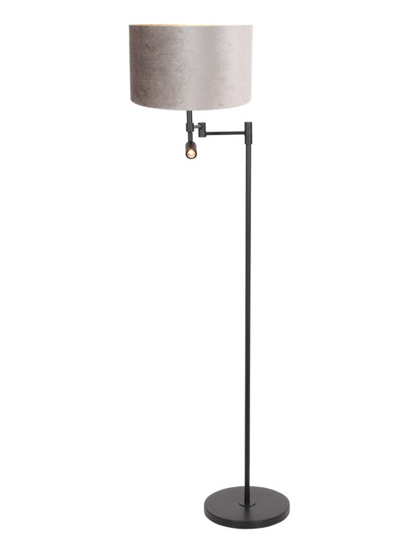 Steinhauer Stang vloerlamp – ø 30 cm – E27 (grote fitting) – zilver en zwart