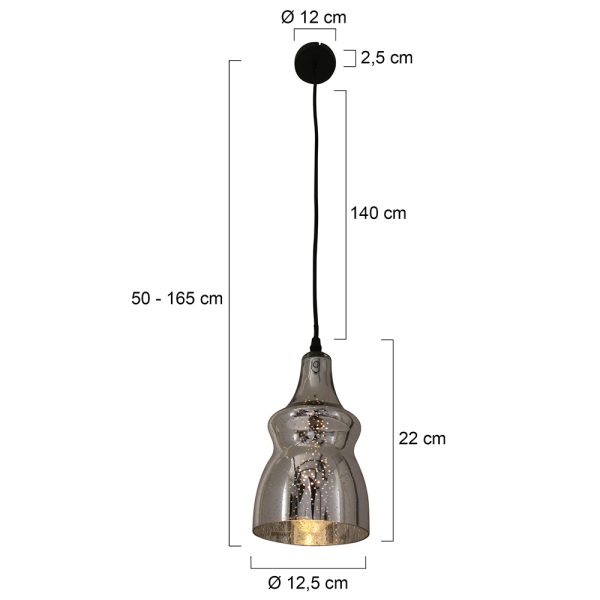 Steinhauer Zafa hanglamp – ø 12 cm – In hoogte verstelbaar – E27 (grote fitting) – zilver - Image 6