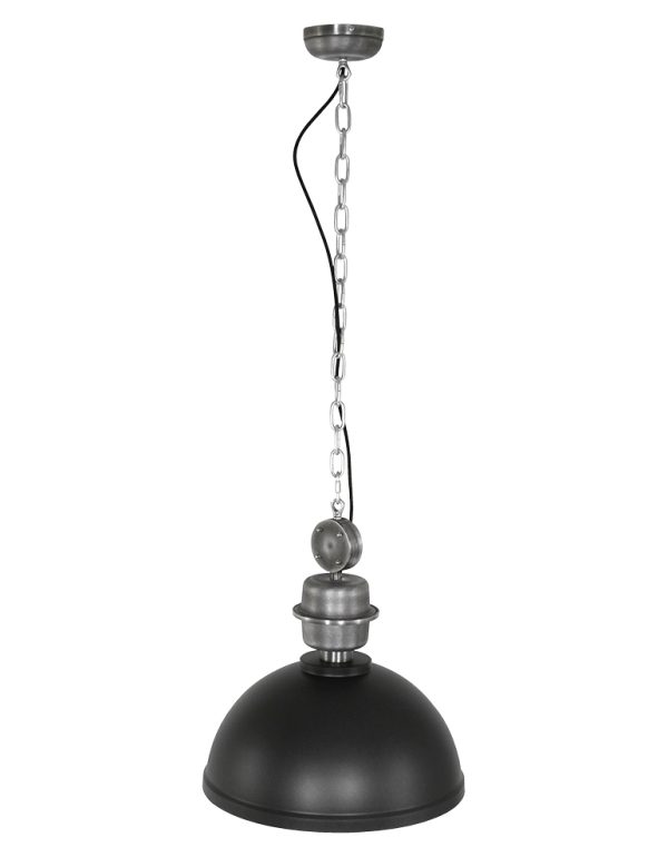 Mexlite Gaeve hanglamp – ø 40 cm – E27 (grote fitting) – chroom en zwart - Afbeelding 8