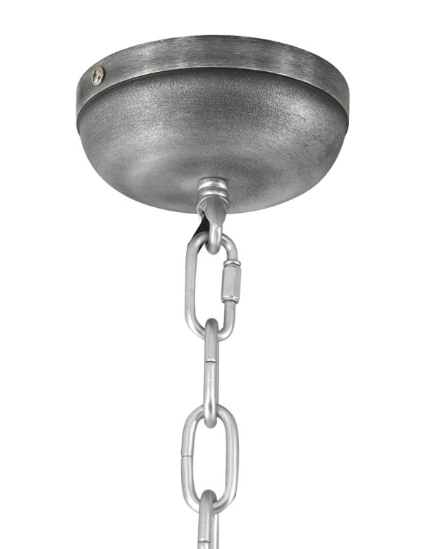 Mexlite Gaeve hanglamp – ø 40 cm – E27 (grote fitting) – chroom en zwart - Afbeelding 11