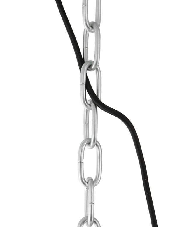 Mexlite Gaeve hanglamp – ø 40 cm – E27 (grote fitting) – chroom en zwart - Afbeelding 12