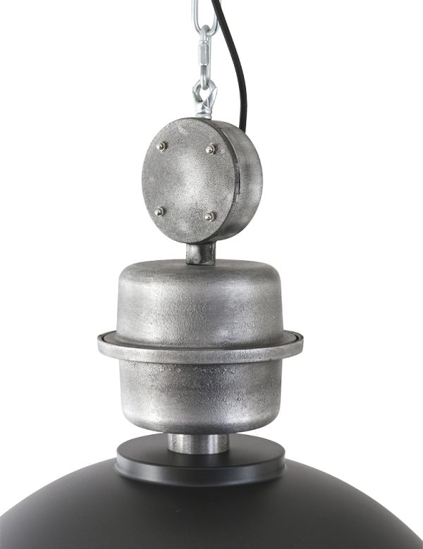 Mexlite Gaeve hanglamp – ø 40 cm – E27 (grote fitting) – chroom en zwart - Afbeelding 4