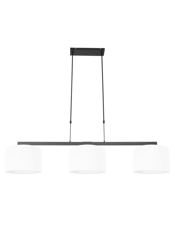 hanglamp-steinhauer-stang-geborsteld-zwart-met-witte-kappen-3458zw