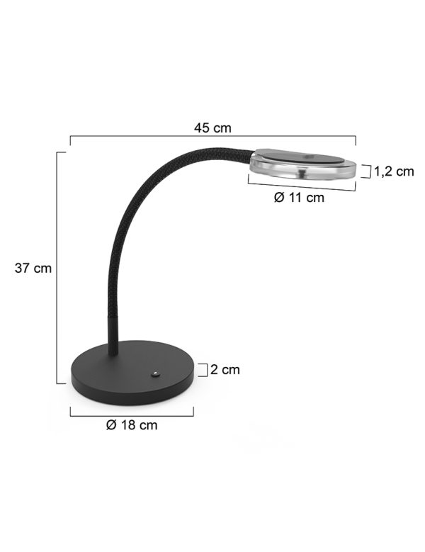 Steinhauer Turound tafellamp – In hoogte verstelbaar – Ingebouwd (LED) – transparant en zwart - Image 6
