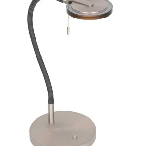 tafellamp-steinhauer-turound-staal-geborsteld-/-transparant-grijs-3374st