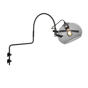 wandlamp-anne-light-&-home-holgarsøn-zwart-mat-/-transparant-grijs-plexi-2572zw