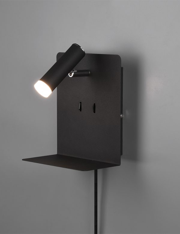 Trio leuchten  wandlamp – Draai- en/of kantelbaar – Ingebouwd (LED) – zwart - Afbeelding 2