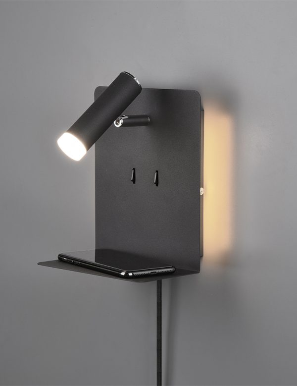 Trio leuchten  wandlamp – Draai- en/of kantelbaar – Ingebouwd (LED) – zwart - Afbeelding 4